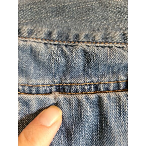 American Eagle Blue Denim Mini Skirt Size 4 AE Jeans Y2K High Waist - Picture 4 of 8